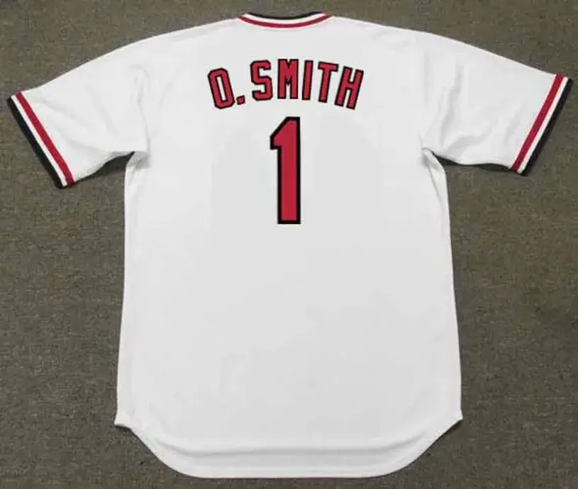 OZZIE SMITH St. Louis Cardinals 1982 Home Majestic Throwback Baseball Jersey 