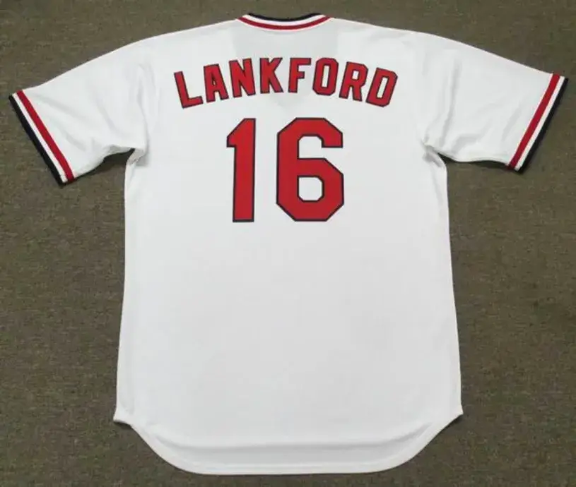 RAY LANKFORD St. Louis Cardinals 1991 Majestic Cooperstown Throwback Home Jersey 