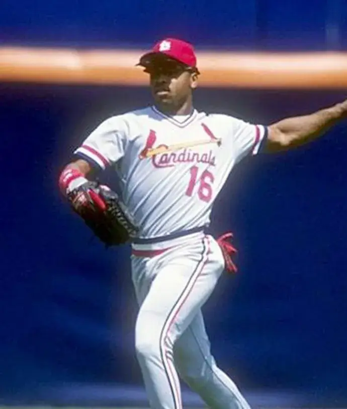 RAY LANKFORD St. Louis Cardinals 1991 Majestic Cooperstown Throwback Home Jersey 