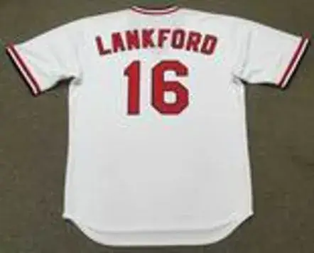 RAY LANKFORD St. Louis Cardinals 1991 Majestic Cooperstown Throwback Home Jersey 