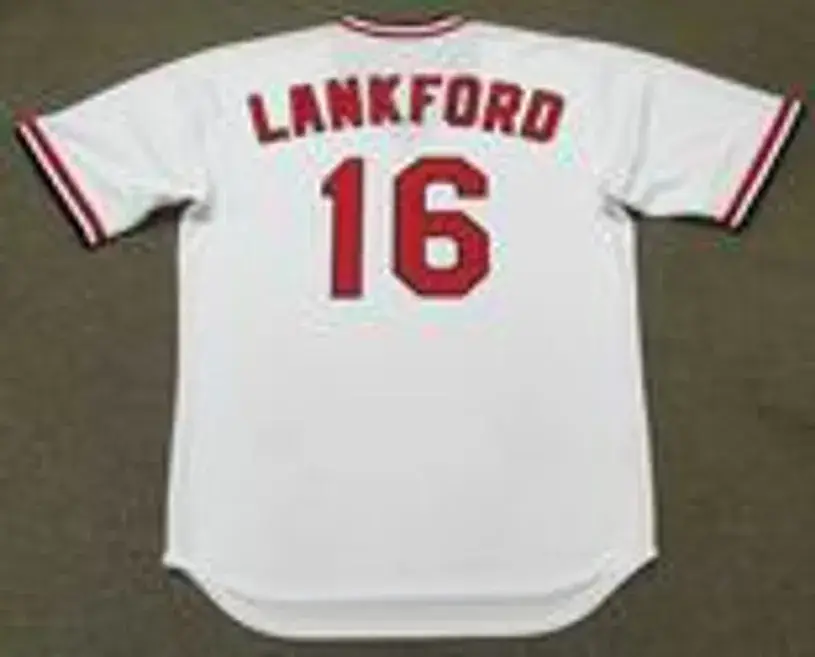 RAY LANKFORD St. Louis Cardinals 1991 Majestic Cooperstown Throwback Home Jersey 
