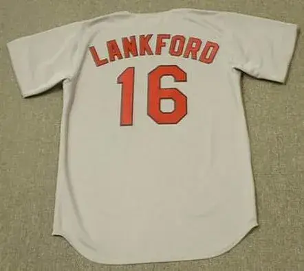RAY LANKFORD St. Louis Cardinals 1992 Majestic Cooperstown Throwback Away Jersey 
