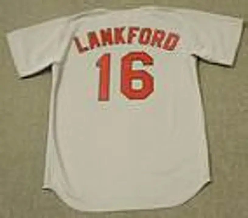 RAY LANKFORD St. Louis Cardinals 1992 Majestic Cooperstown Throwback Away Jersey 