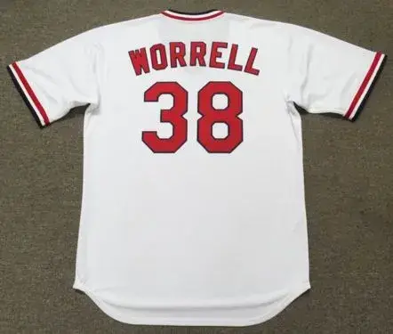 TODD WORRELL St. Louis Cardinals 1986 Majestic Cooperstown Throwback Home Jersey 