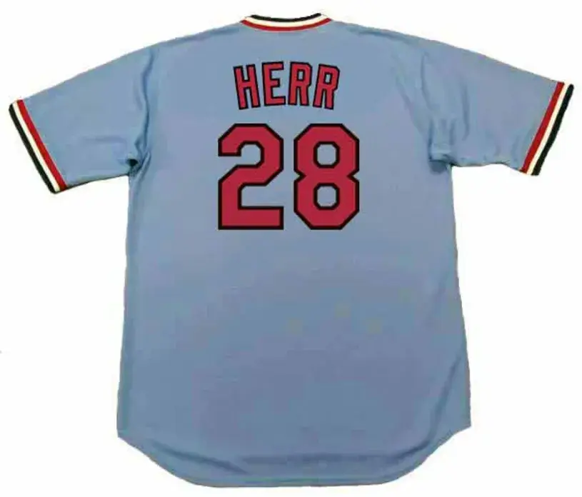 TOMMY HERR St. Louis Cardinals 1982 Away Majestic Throwback Baseball Jersey 