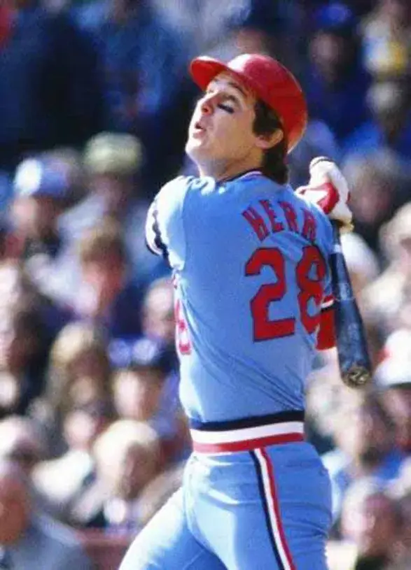 TOMMY HERR St. Louis Cardinals 1982 Away Majestic Throwback Baseball Jersey 