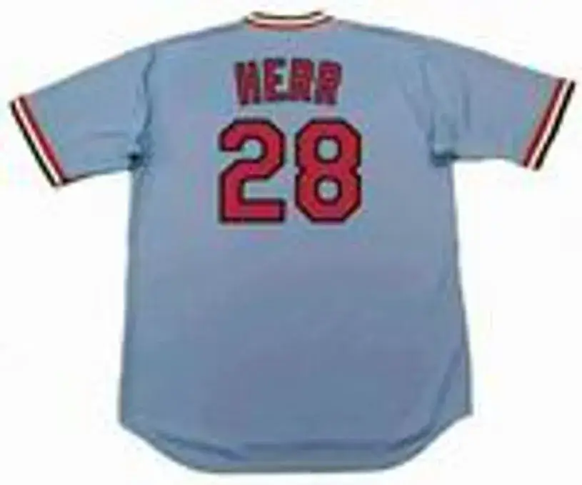 TOMMY HERR St. Louis Cardinals 1982 Away Majestic Throwback Baseball Jersey 