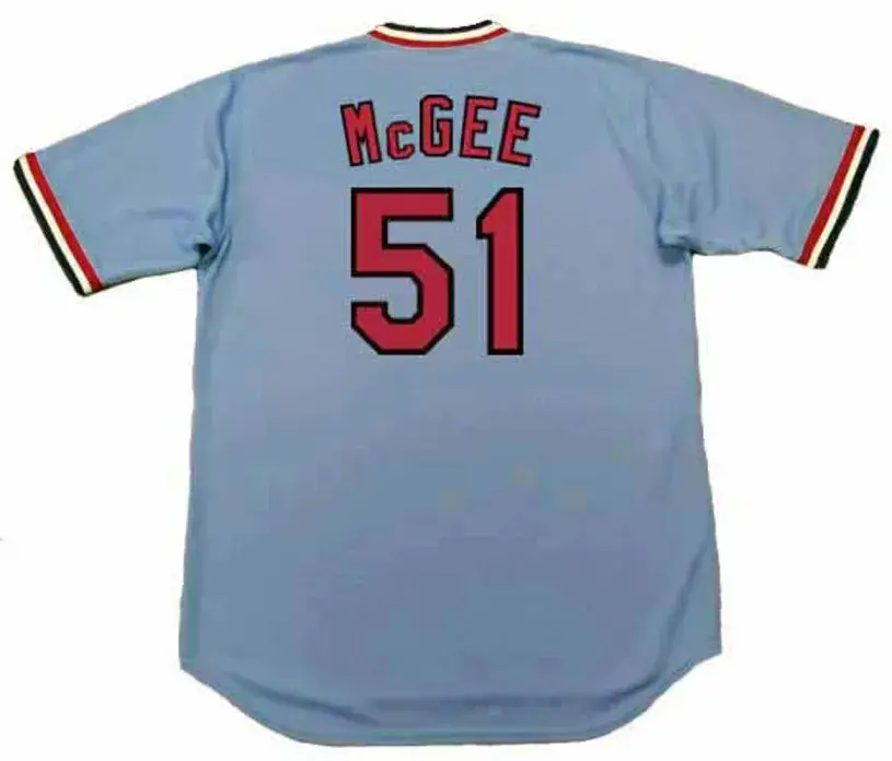 WILLIE McGEE St. Louis Cardinals 1982 Away Majestic Throwback Baseball Jersey 