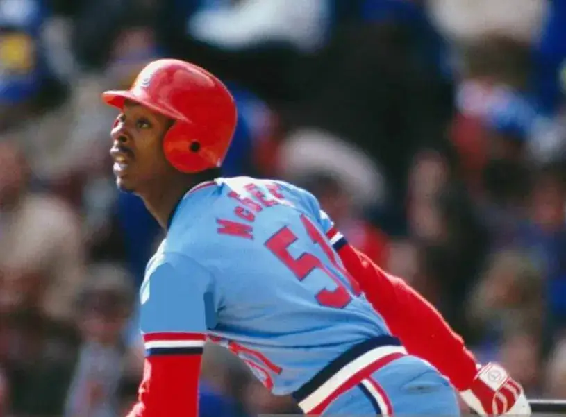 WILLIE McGEE St. Louis Cardinals 1982 Away Majestic Throwback Baseball Jersey 