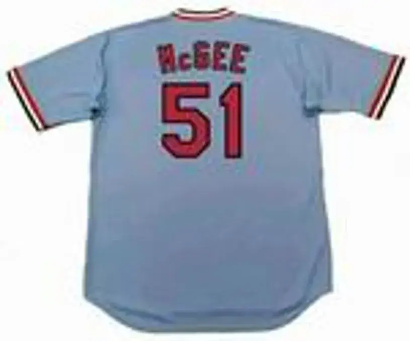 WILLIE McGEE St. Louis Cardinals 1982 Away Majestic Throwback Baseball Jersey 