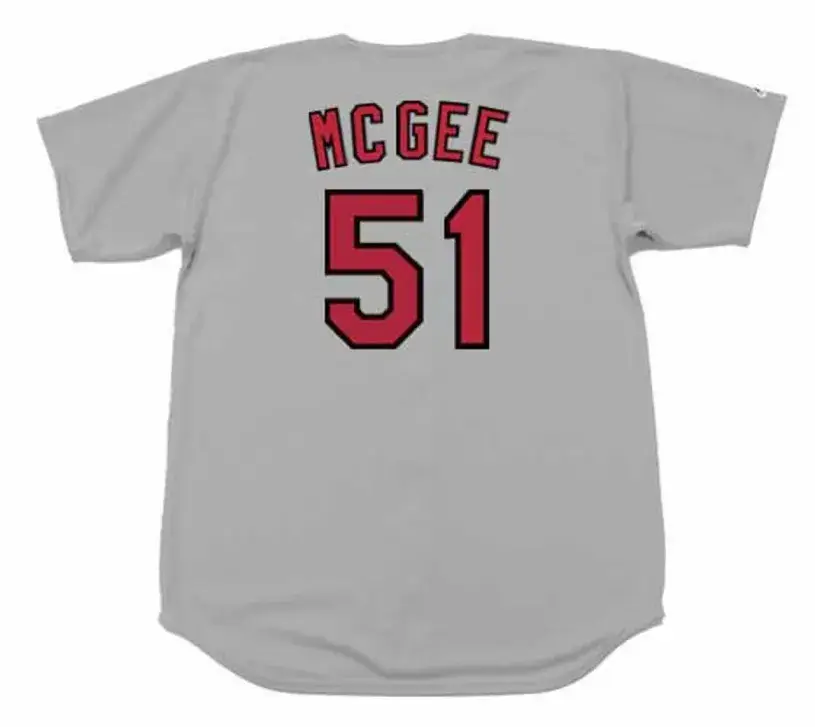 WILLIE MCGEE St. Louis Cardinals 1996 Away Majestic Throwback Baseball Jersey 