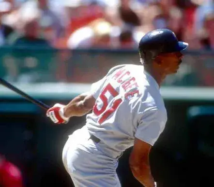 WILLIE MCGEE St. Louis Cardinals 1996 Away Majestic Throwback Baseball Jersey 