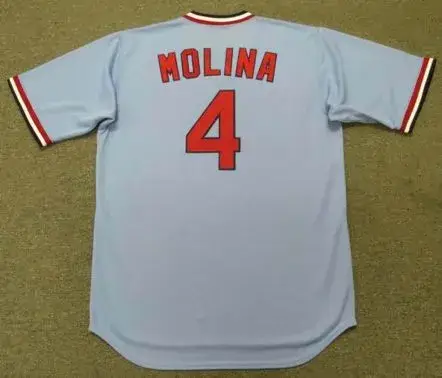 YADIER MOLINA St. Louis Cardinals 1980’s Majestic Cooperstown Away Baseball Jersey 