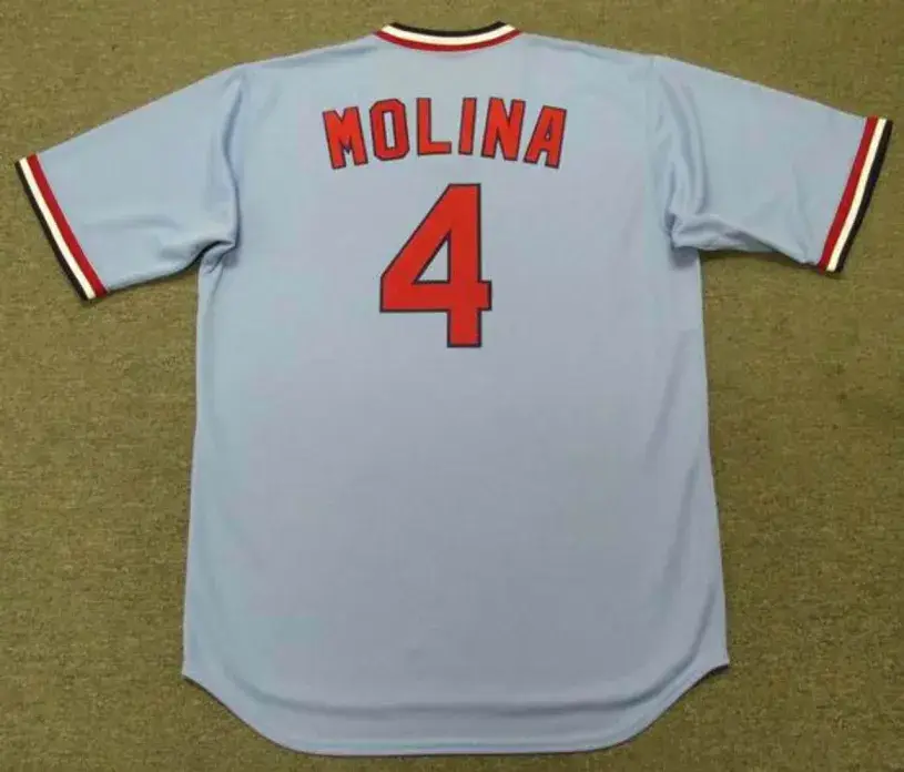 YADIER MOLINA St. Louis Cardinals 1980’s Majestic Cooperstown Away Baseball Jersey 
