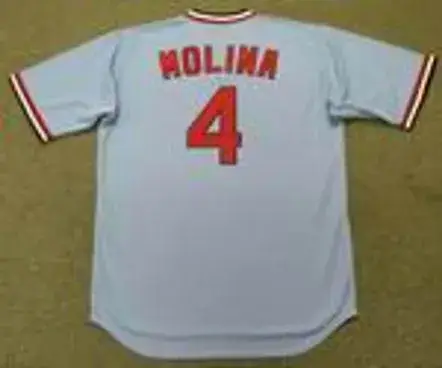 YADIER MOLINA St. Louis Cardinals 1980’s Majestic Cooperstown Away Baseball Jersey 