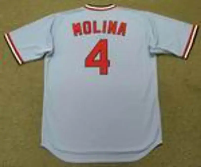 YADIER MOLINA St. Louis Cardinals 1980’s Majestic Cooperstown Away Baseball Jersey 