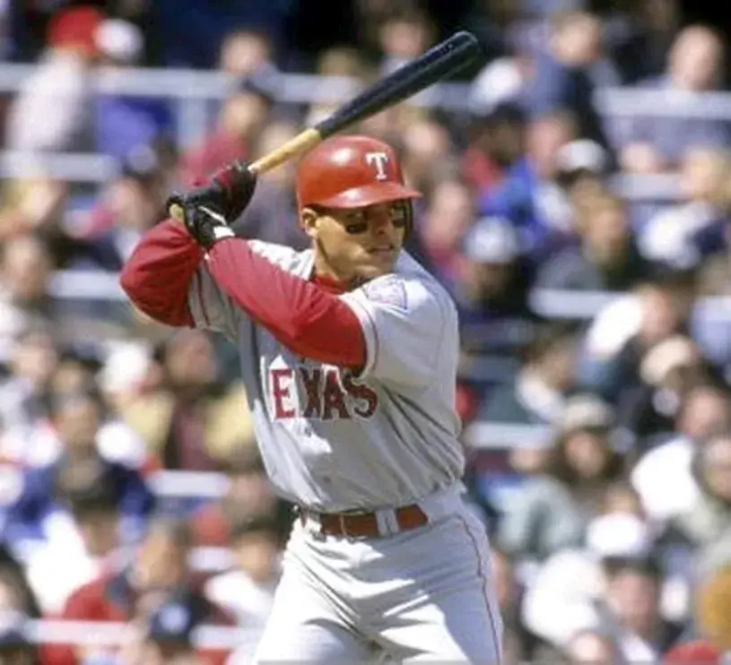 IVAN RODRIGUEZ Texas Rangers 1995 Away Majestic Baseball Throwback Jersey 
