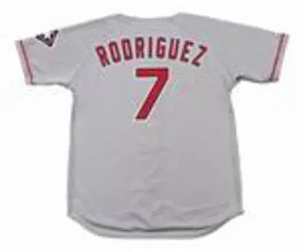 IVAN RODRIGUEZ Texas Rangers 1995 Away Majestic Baseball Throwback Jersey 