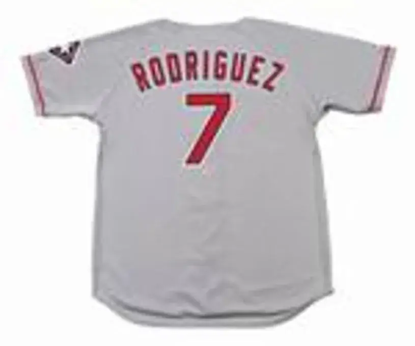 IVAN RODRIGUEZ Texas Rangers 1995 Away Majestic Baseball Throwback Jersey 
