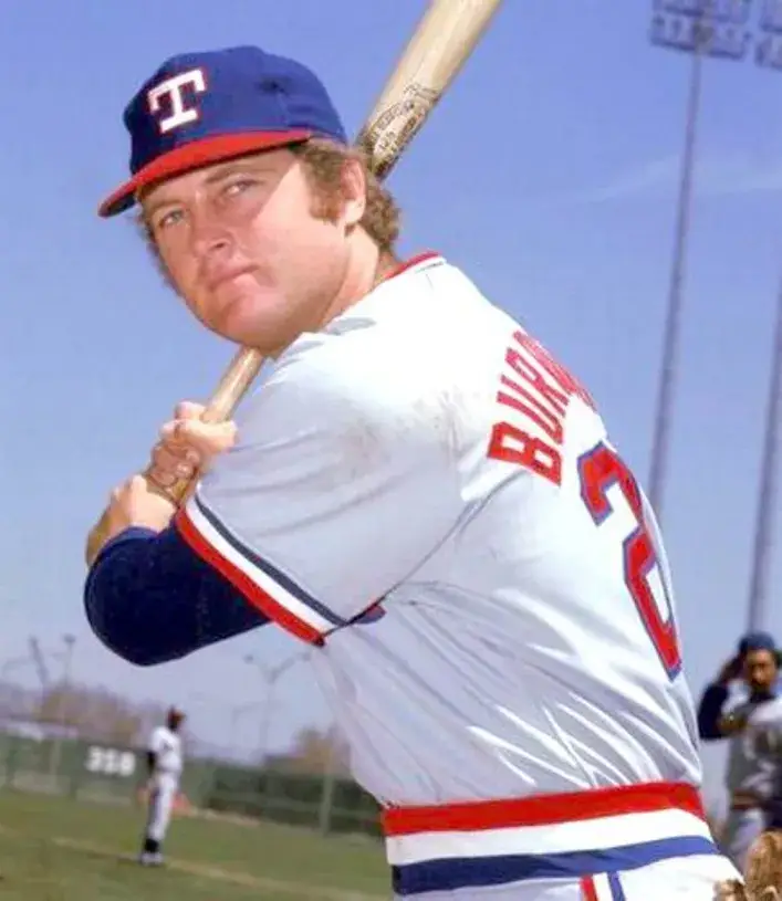 JEFF BURROUGHS Texas Rangers 1974 Majestic Cooperstown Home Baseball Jersey 