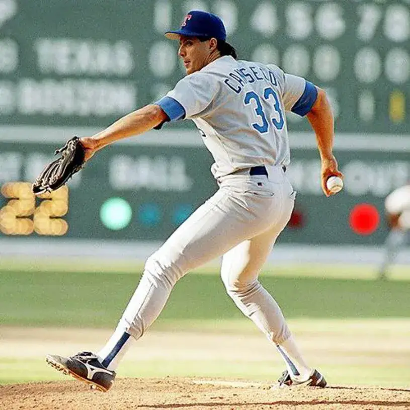 JOSE CANSECO Texas Rangers 1993 Majestic Cooperstown Throwback Away Jersey 