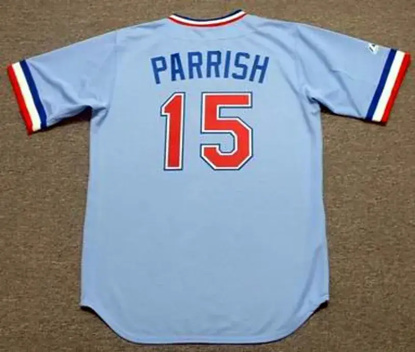 LARRY PARRISH Texas Rangers 1980’s Majestic Cooperstown Throwback Baseball Jersey 