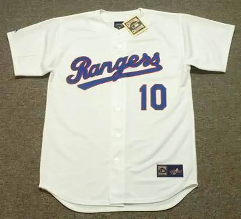 MICHAEL YOUNG Texas Rangers 1990’s Majestic Cooperstown Throwback Baseball Jersey
