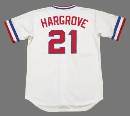 MIKE HARGROVE Texas Rangers 1974 Majestic Cooperstown Home Baseball Jersey 