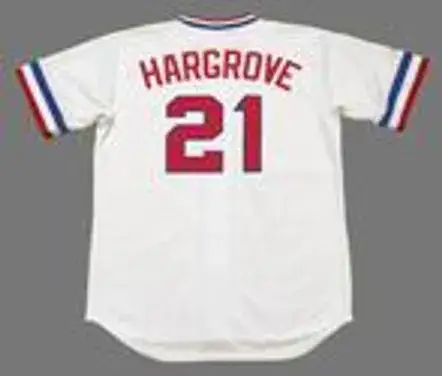 MIKE HARGROVE Texas Rangers 1974 Majestic Cooperstown Home Baseball Jersey 