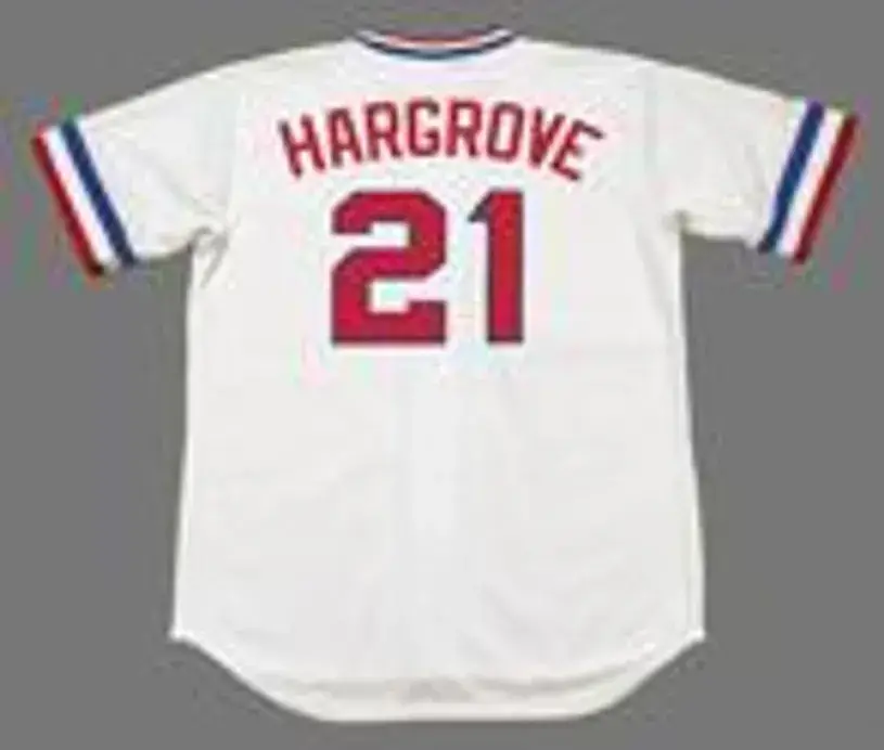 MIKE HARGROVE Texas Rangers 1974 Majestic Cooperstown Home Baseball Jersey 