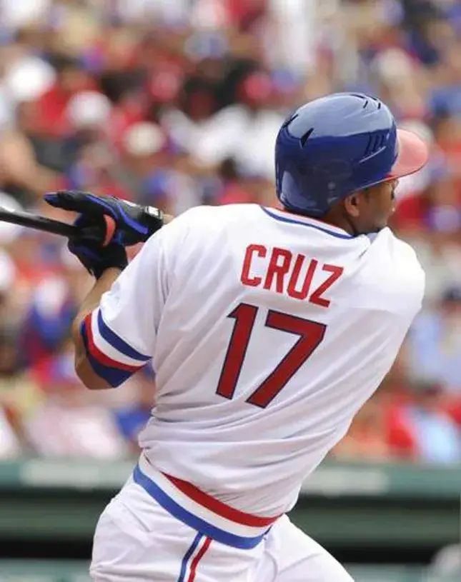 NELSON CRUZ Texas Rangers 1970’s Home Majestic Throwback Baseball Jersey 