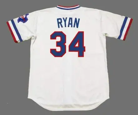 NOLAN RYAN Texas Rangers 1980’s Home Majestic Throwback Baseball Jersey