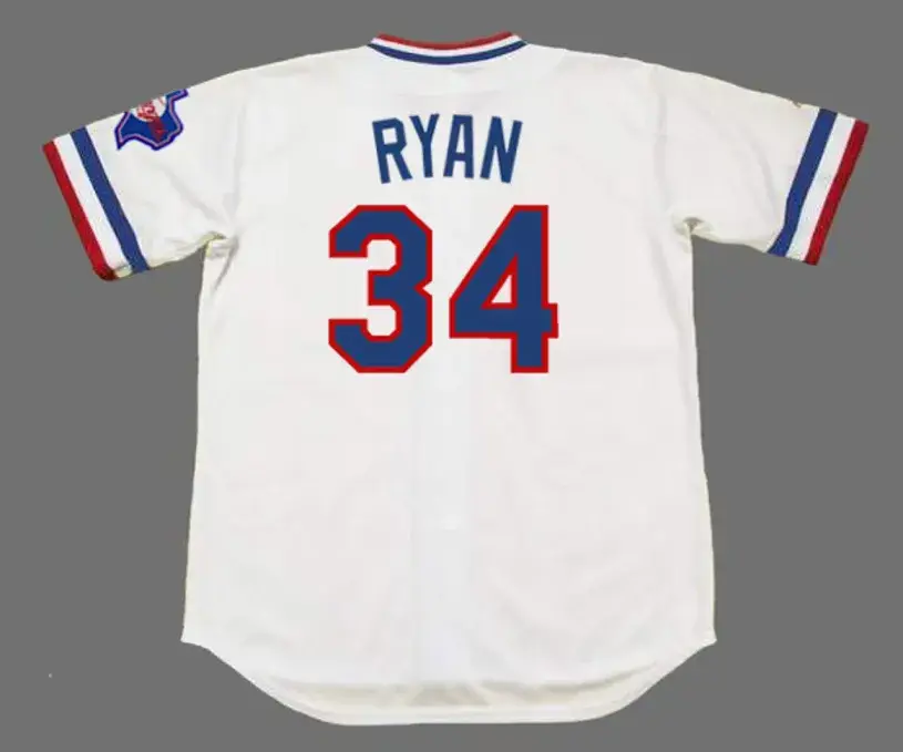 NOLAN RYAN Texas Rangers 1980’s Home Majestic Throwback Baseball Jersey