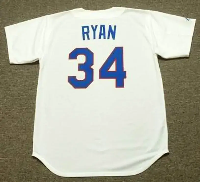 NOLAN RYAN Texas Rangers 1991 Home Majestic Baseball Throwback Jersey 