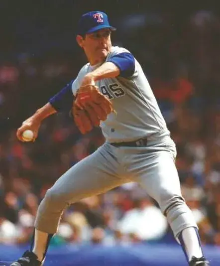 NOLAN RYAN Texas Rangers 1991 Majestic Cooperstown Throwback Away Jersey 