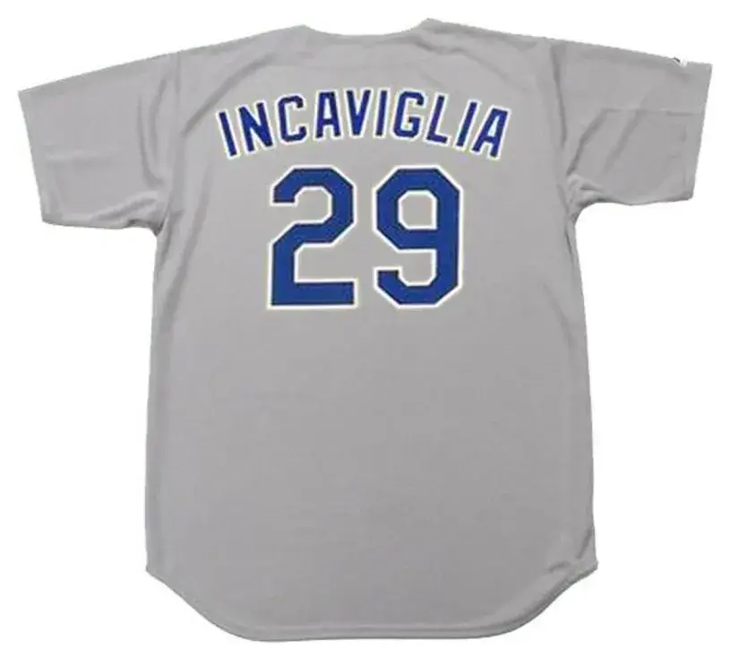 PETE INCAVIGLIA Texas Rangers 1990 Majestic Cooperstown Throwback Away Jersey 