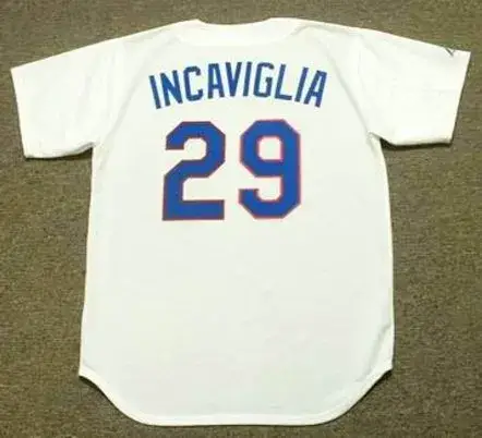 PETE INCAVIGLIA Texas Rangers 1990 Majestic Cooperstown Throwback Baseball Jersey 