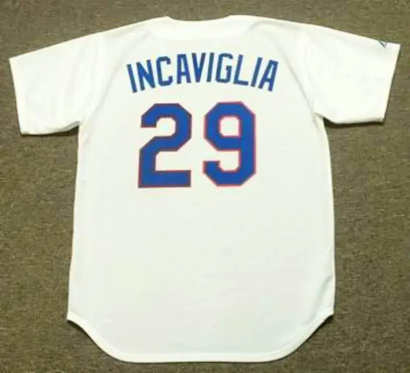 PETE INCAVIGLIA Texas Rangers 1990 Majestic Cooperstown Throwback Baseball Jersey 