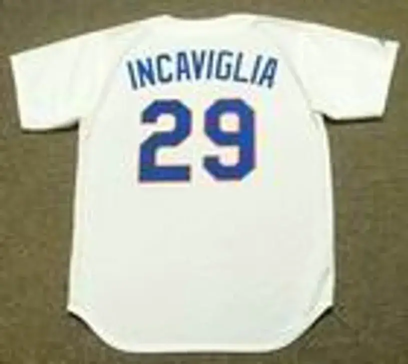 PETE INCAVIGLIA Texas Rangers 1990 Majestic Cooperstown Throwback Baseball Jersey 