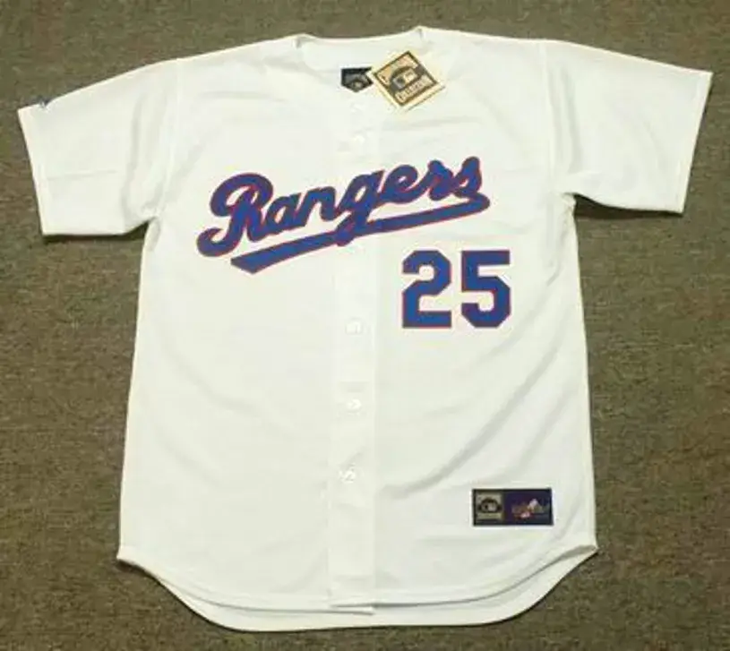 RAFAEL PALMEIRO Texas Rangers 1993 Majestic Cooperstown Throwback Baseball Jersey