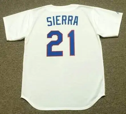 REUBEN SIERRA Texas Rangers 1991 Majestic Cooperstown Throwback Baseball Jersey 
