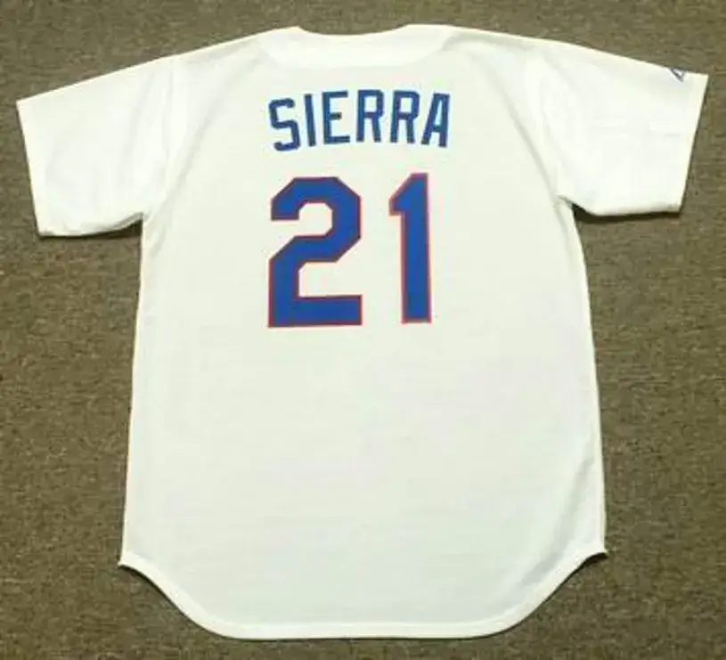 REUBEN SIERRA Texas Rangers 1991 Majestic Cooperstown Throwback Baseball Jersey 