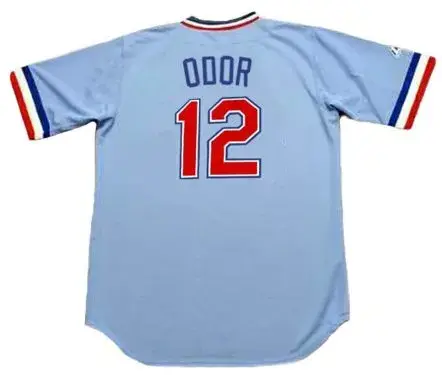 ROUGNED ODOR Texas Rangers 1980’s Majestic Cooperstown Throwback Baseball Jersey 