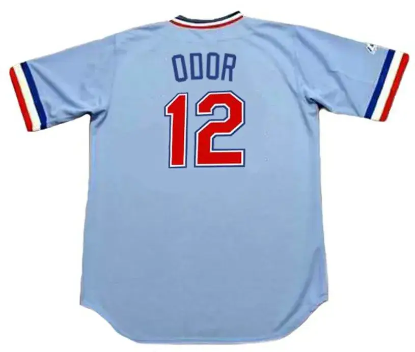 ROUGNED ODOR Texas Rangers 1980’s Majestic Cooperstown Throwback Baseball Jersey 
