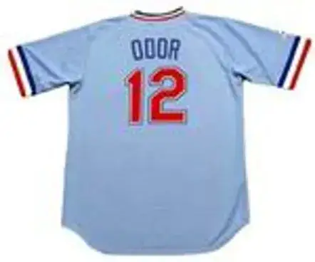 ROUGNED ODOR Texas Rangers 1980’s Majestic Cooperstown Throwback Baseball Jersey 