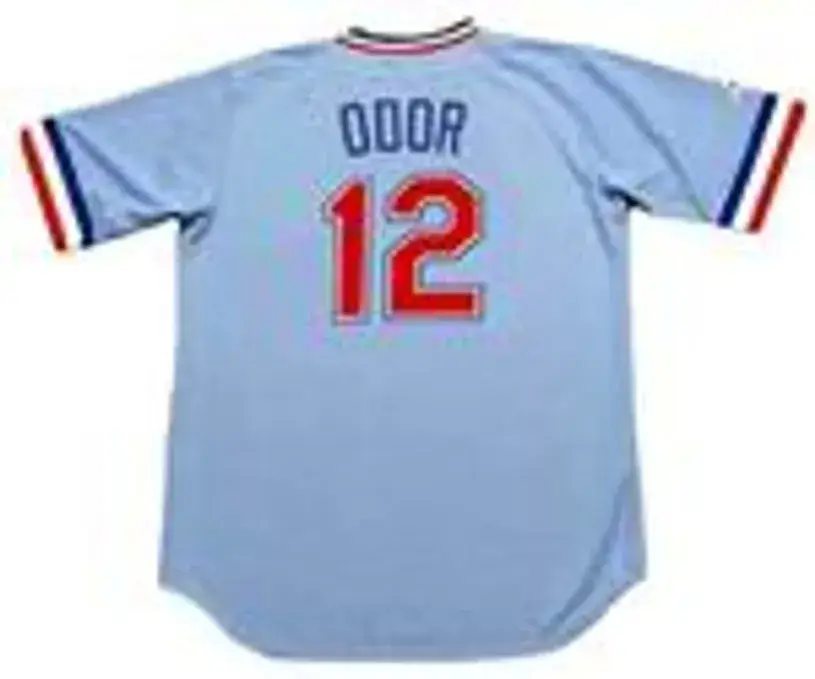 ROUGNED ODOR Texas Rangers 1980’s Majestic Cooperstown Throwback Baseball Jersey 