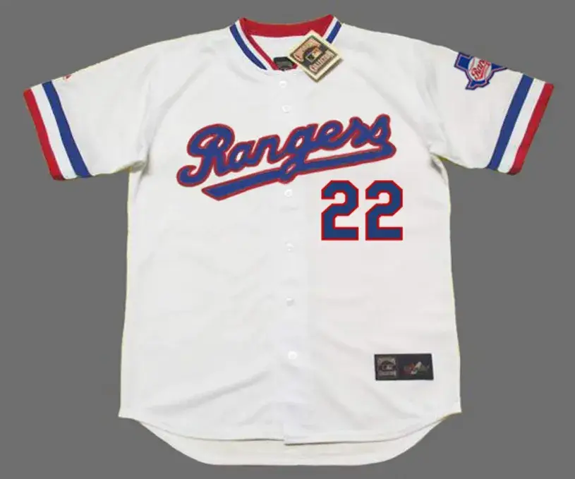 STEVE BUECHELE Texas Rangers 1985 Home Majestic Throwback Baseball Jersey