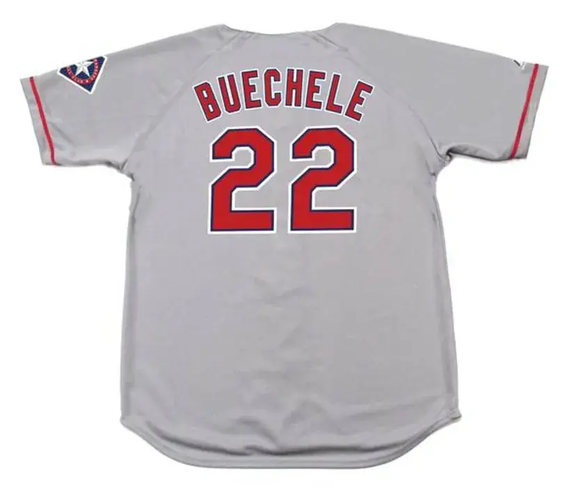 STEVE BUECHELE Texas Rangers 1995 Majestic Throwback Away Baseball Jersey 