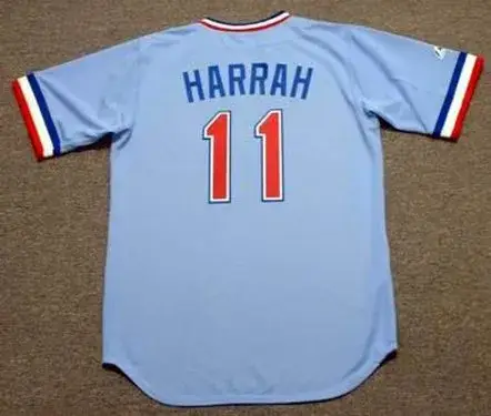 TOBY HARRAH Texas Rangers 1970’s Majestic Cooperstown Throwback Baseball Jersey 