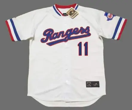 TOBY HARRAH Texas Rangers 1985 Home Majestic Throwback Baseball Jersey